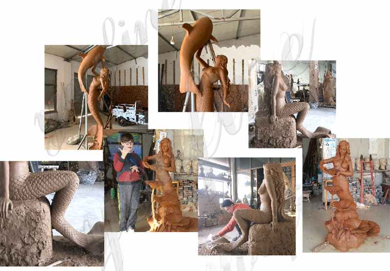 Casting Large Bronze Mermaid Statues for Garden Decor Supplier BOKK-683 - Bronze Mermaid Sculpture - 4