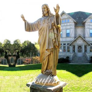 Outdoor Life Size Bronze Sacred Heart of Jesus Statue for Sale BOKK-641