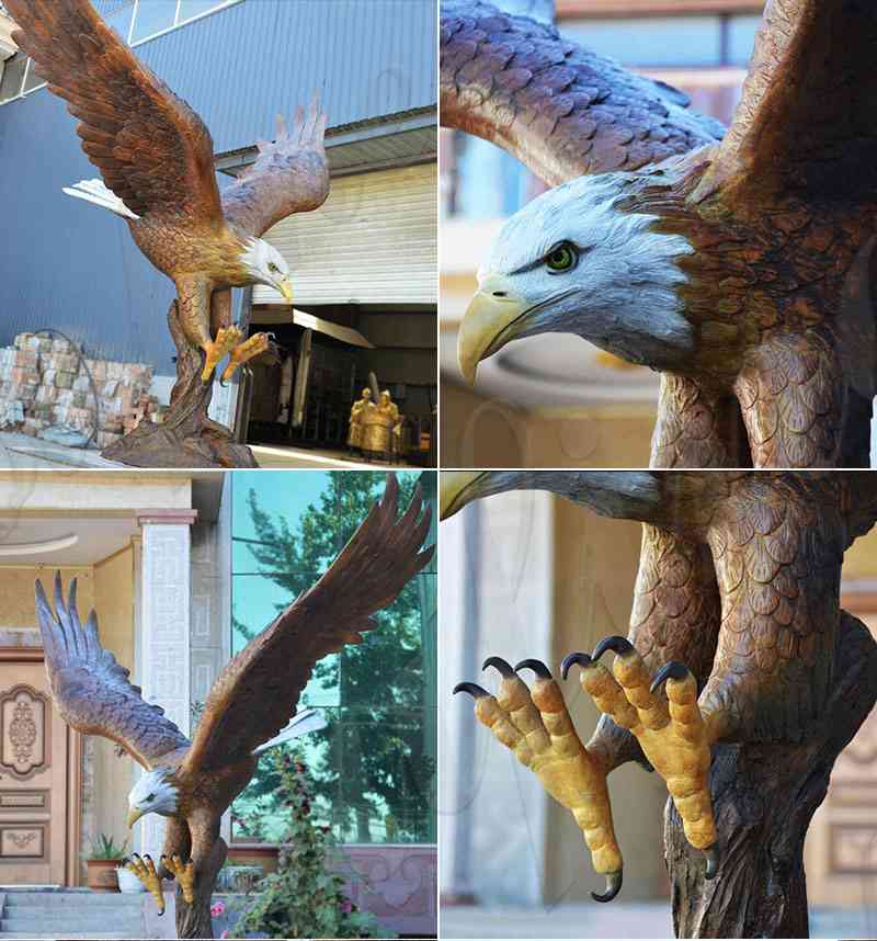 large bronze eagle sculpture