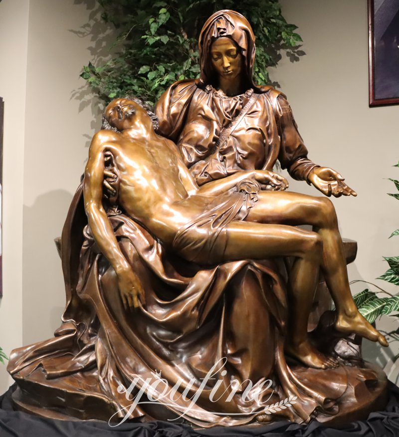 Famous Bronze Pieta Statue by Michelangelo Replica for Sale BOKK-612 - Bronze Jesus Statue - 7