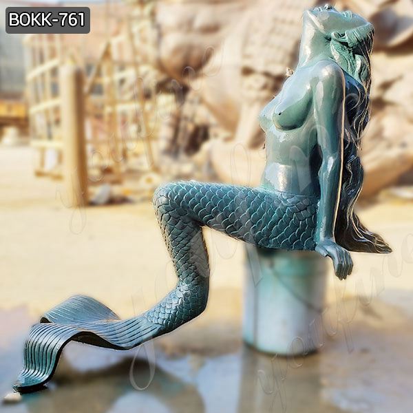 Beautiful Solid Bronze Mermaid Sculpture from Factory Supply