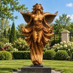 Bronze Flying Angel Statue for Garden