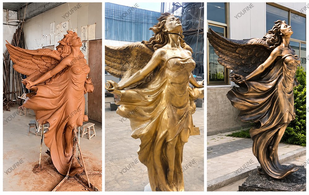 Bronze Flying Angel Statue produce