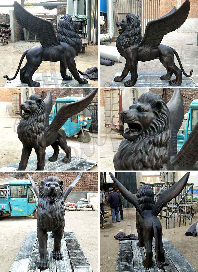 Bronze Flying Lion Metal Sculpture for Sale