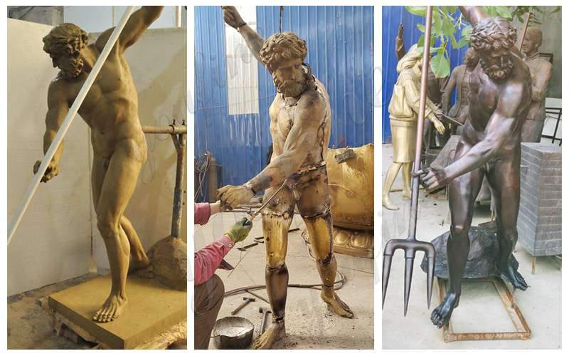 Famous Greek Bronze Life Size Poseidon Statue for Sale BOKK-777 - Bronze Classical Sculpture - 2