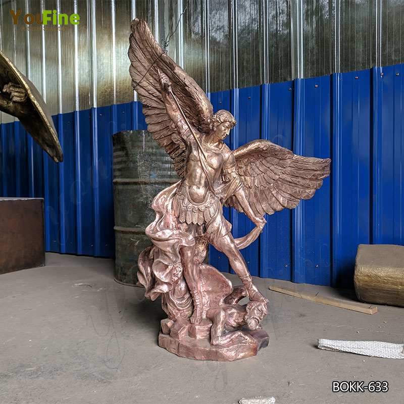 Saint Michael Slaying Demon Statue YouFine Bronze Sculpture