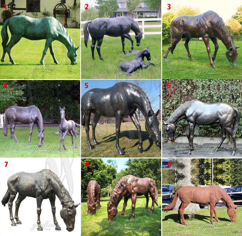 Outdoor Antique Bronze Life Size Horse Statues