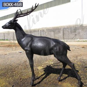 Outdoor Antique Life Size Bronze Deer Statue for Sale BOKK-468