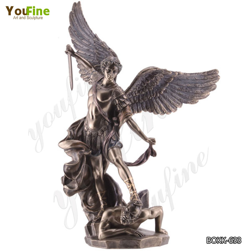 Saint Michael Slaying Demon Statue YouFine Bronze Sculpture