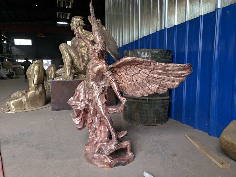 Saint Michael Archangel Slaying Demon Statue