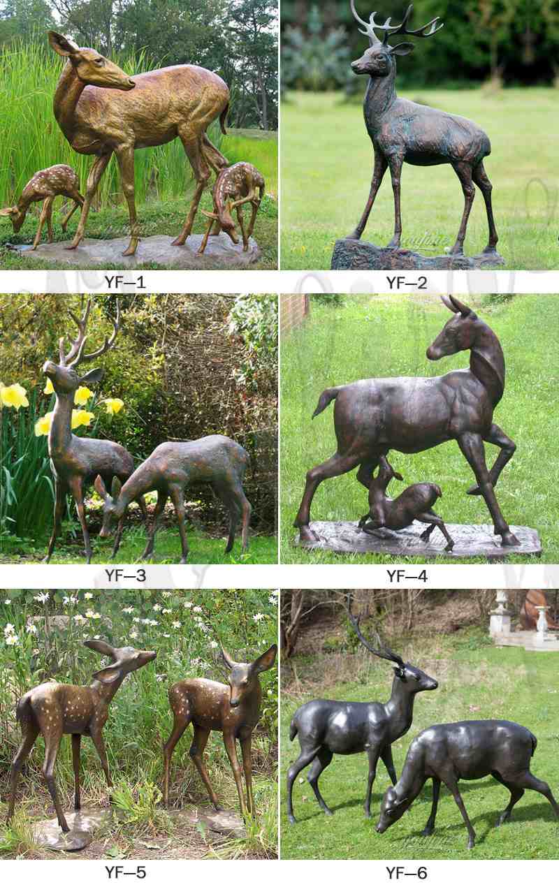 Outdoor Antique Life Size Bronze Deer Statue for Sale BOKK-468 - Bronze Animal Sculpture - 4