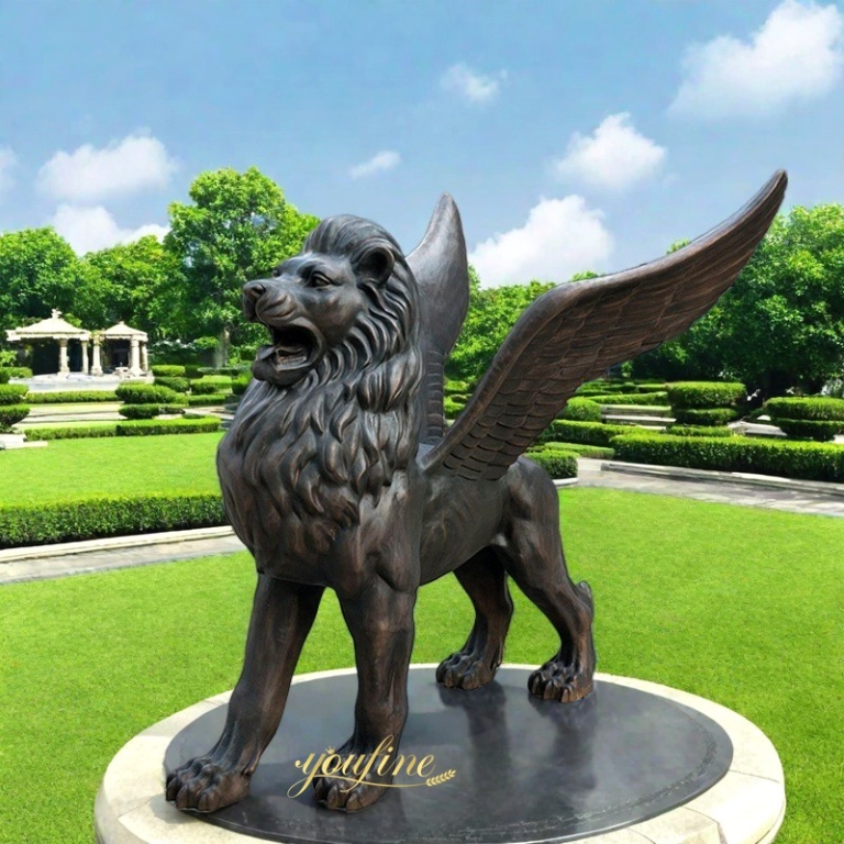 large statue lion with wings