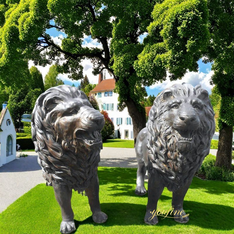 life size bronze lion sculpture
