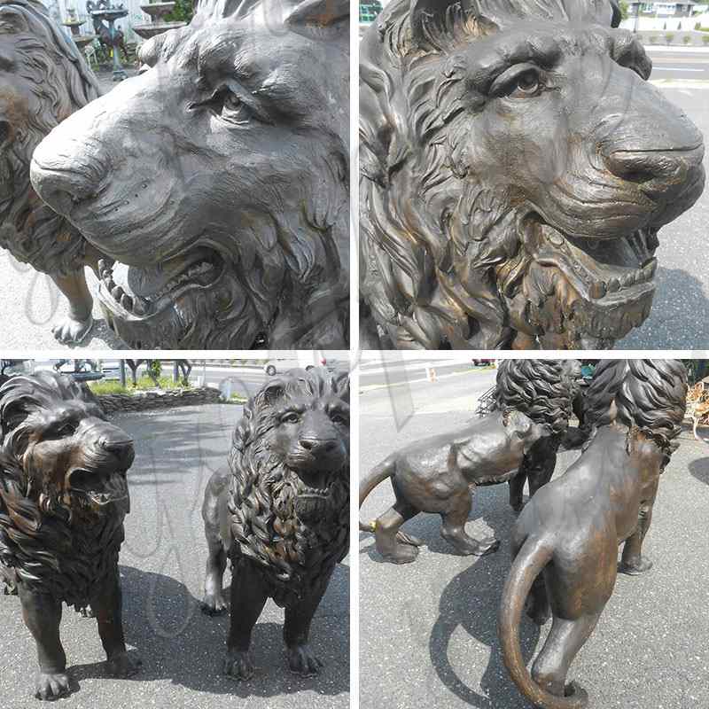 Standing Life size bronze Lion Statue BOKK-659 - Bronze Lion Statues - 2