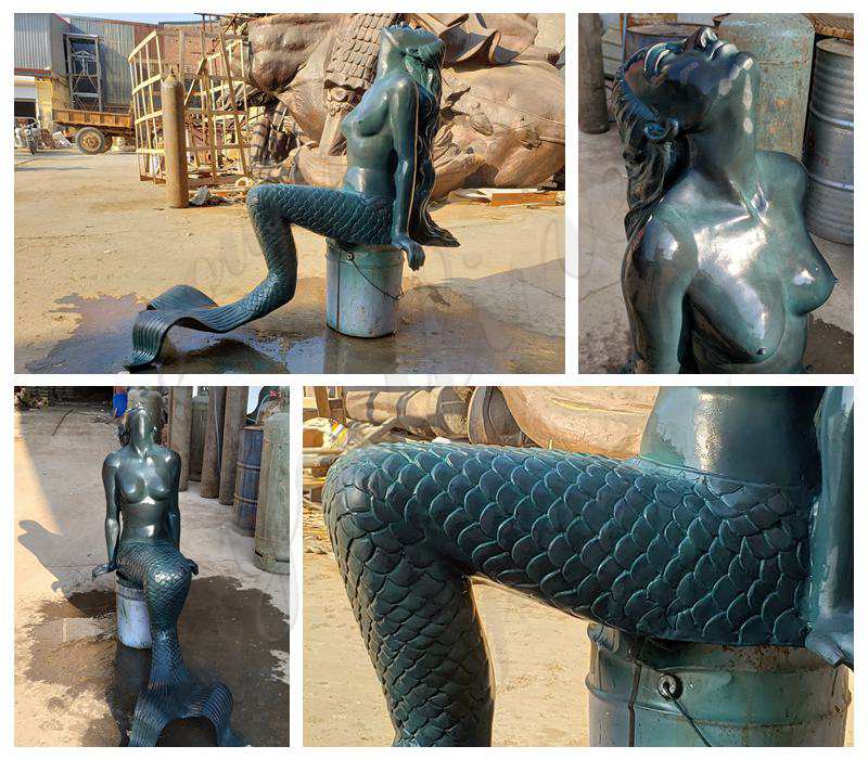 Beautiful Solid Bronze Mermaid Sculpture from Factory Supply BOKK-761 - Bronze Mermaid Sculpture - 1