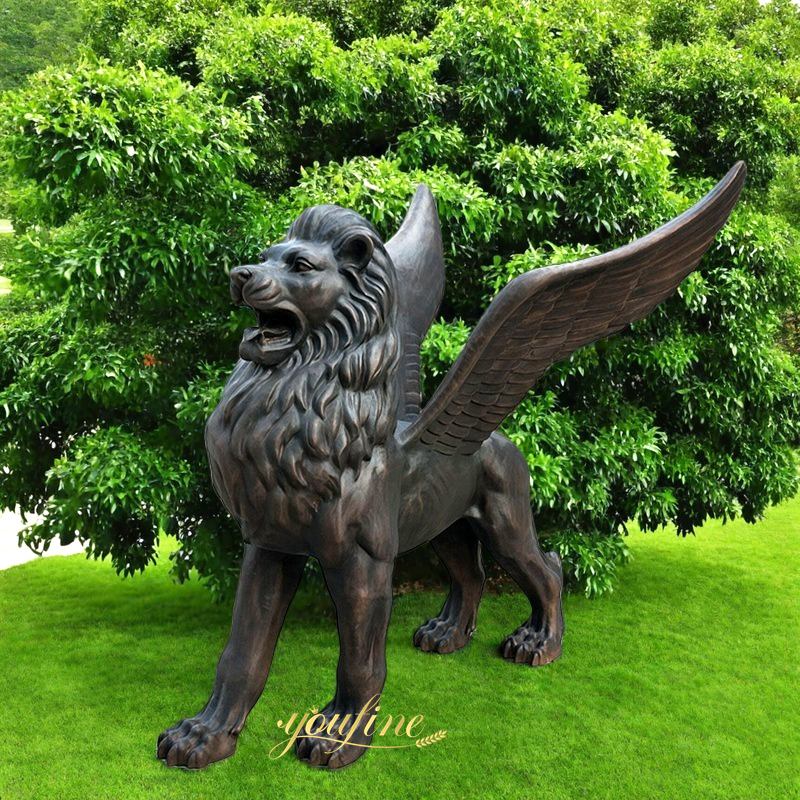 lifesize statue lion with wings