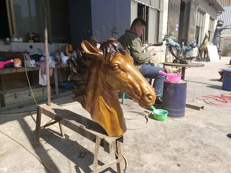 Bronze Horse Head Sculpture Art for Sale BOKK-588 - Bronze Animal Sculpture - 2