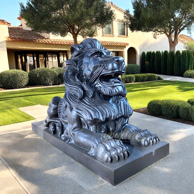 Bronze Lion Statues for Front Porch