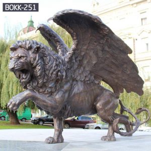 Large Bronze Walking Winged Lion Statue for Sale BOKK-251