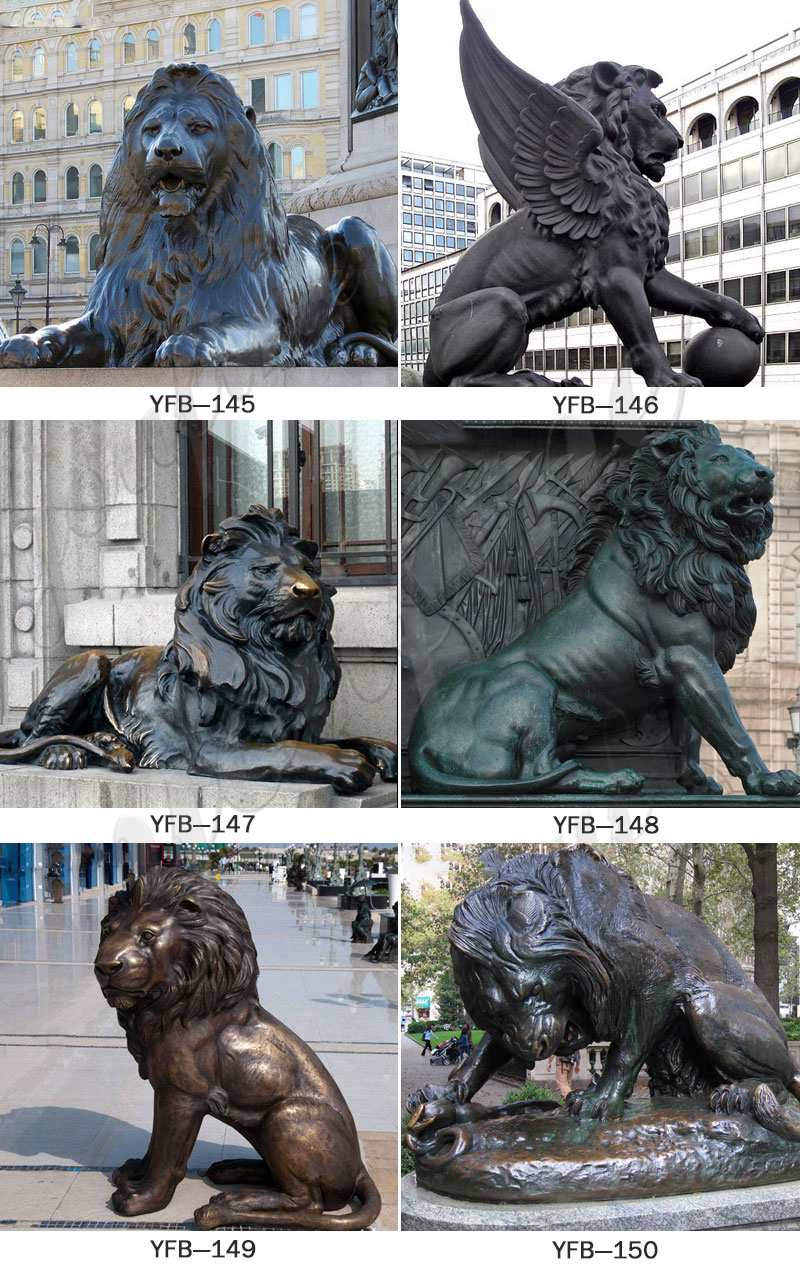 Large Bronze Walking Winged Lion Statue for Sale BOKK-251 - Bronze Animal Sculpture - 4