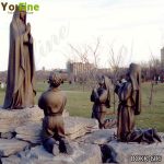 Outdoor Religious Bronze Fatima and Three Children Statue