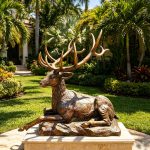 Elegant Resting Deer Statue for garden