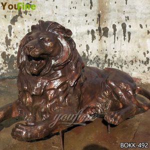 Western Bronze Guard Lion Sculpture for Home Decor Wholesale BOKK-492