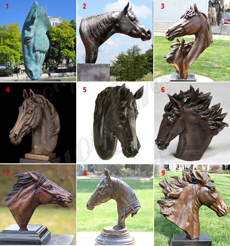 Bronze Horse Head Sculpture Art for Sale BOKK-588 - Bronze Animal Sculpture - 4