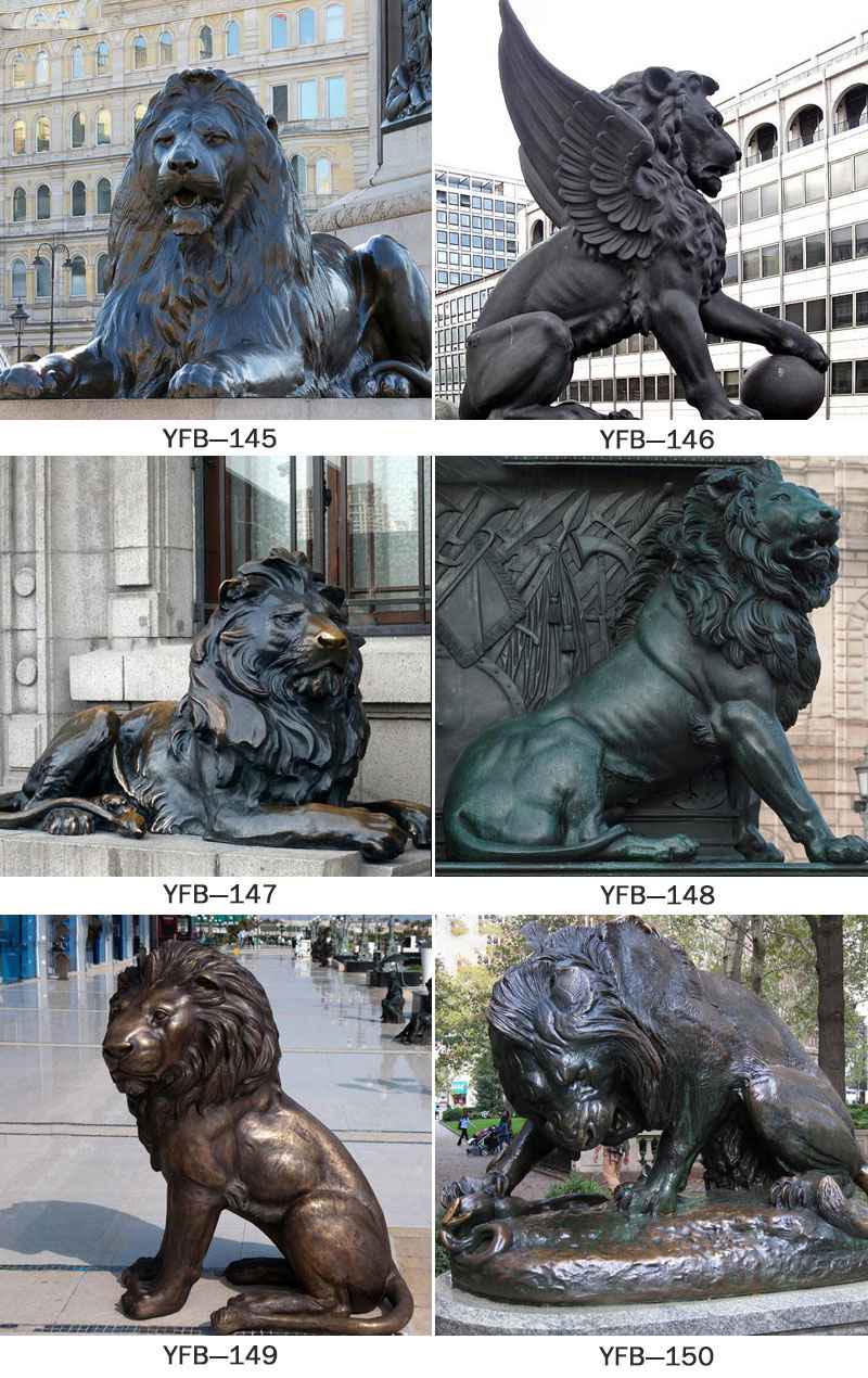 Walking Antique Bronze Lion Statue BOKK-262 - Bronze Lion Statues - 2