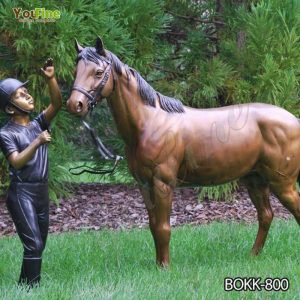 Antique Bronze Horse and Knight Statue Factory Supply BOKK-800