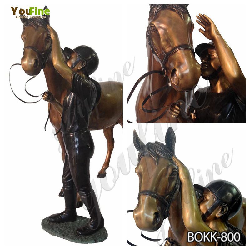 Antique Bronze Horse and Knight Statue Factory Supply BOKK-800 - Bronze Animal Sculpture - 1