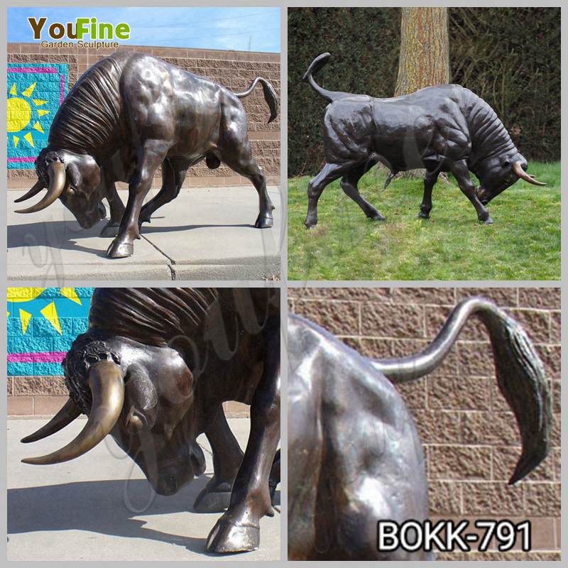 Outdoor Bronze Life Size Bull Statue for Sale BOKK-791 - Bronze Animal Sculpture - 1