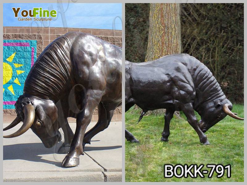 Outdoor Bronze Life Size Bull Statue for Sale BOKK-791 - Bronze Animal Sculpture - 2