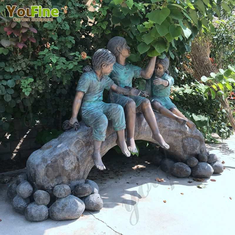 Bronze Children Garden Statue for Garden Decor