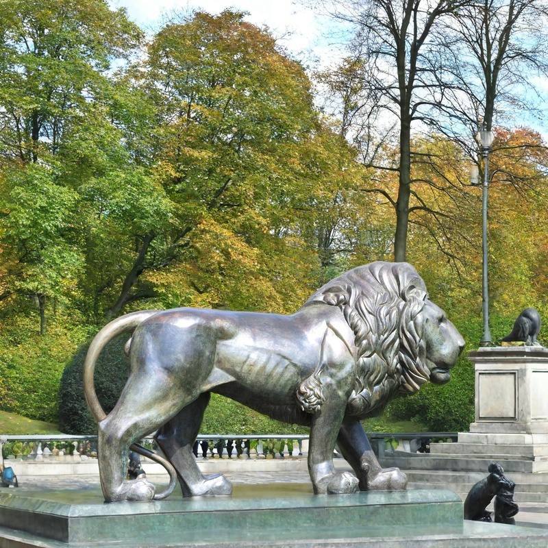 life size Walking Bronze Lion Statue