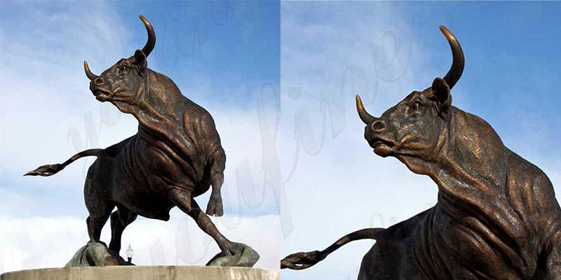 Life Size Cast Bronze Bull Sculpture for Large Stock BOKK-718 - Bronze Animal Sculpture - 2