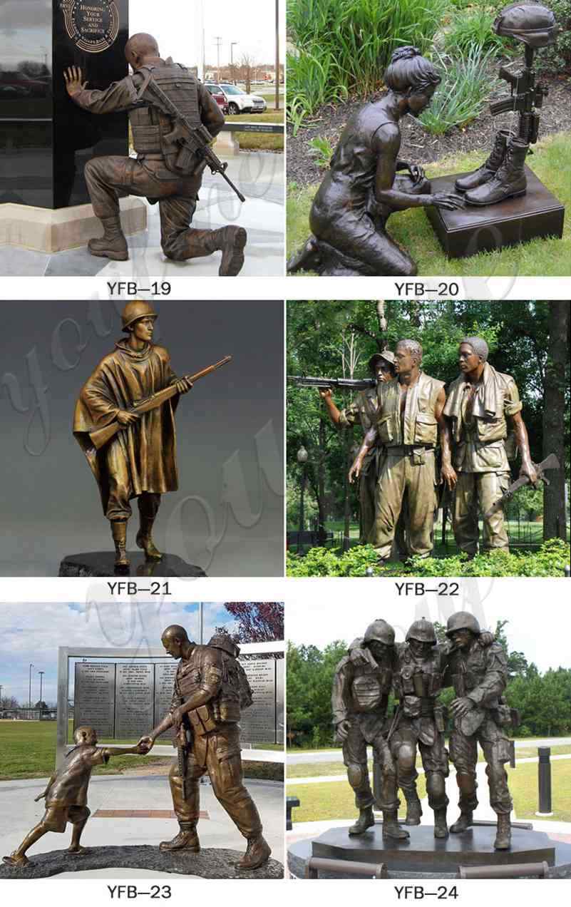 Bronze Memorial Soldier Statue for Outdoor Garden Decor Supplier BOKK-34 - Bronze Military Statues - 4