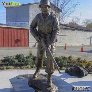 Life Size Bronze Standing Soldier Gun Memorial Statue Supplier BOKK-29