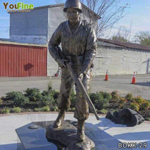 Life Size Bronze Standing Soldier Gun Memorial Statue Supplier BOKK-29