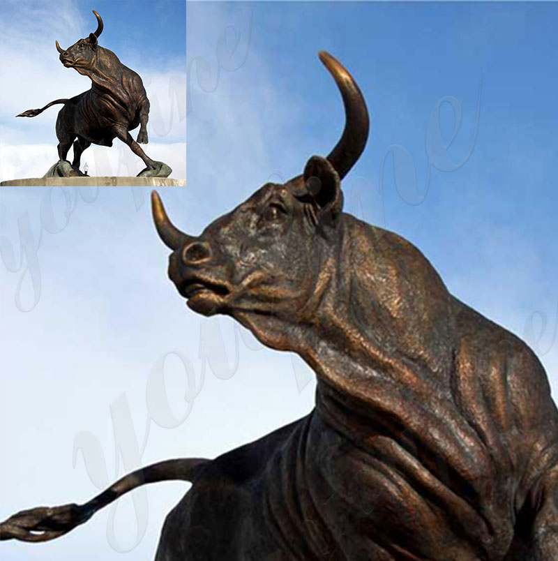 Life Size Cast Bronze Bull Sculpture for Large Stock BOKK-718 - Bronze Animal Sculpture - 1