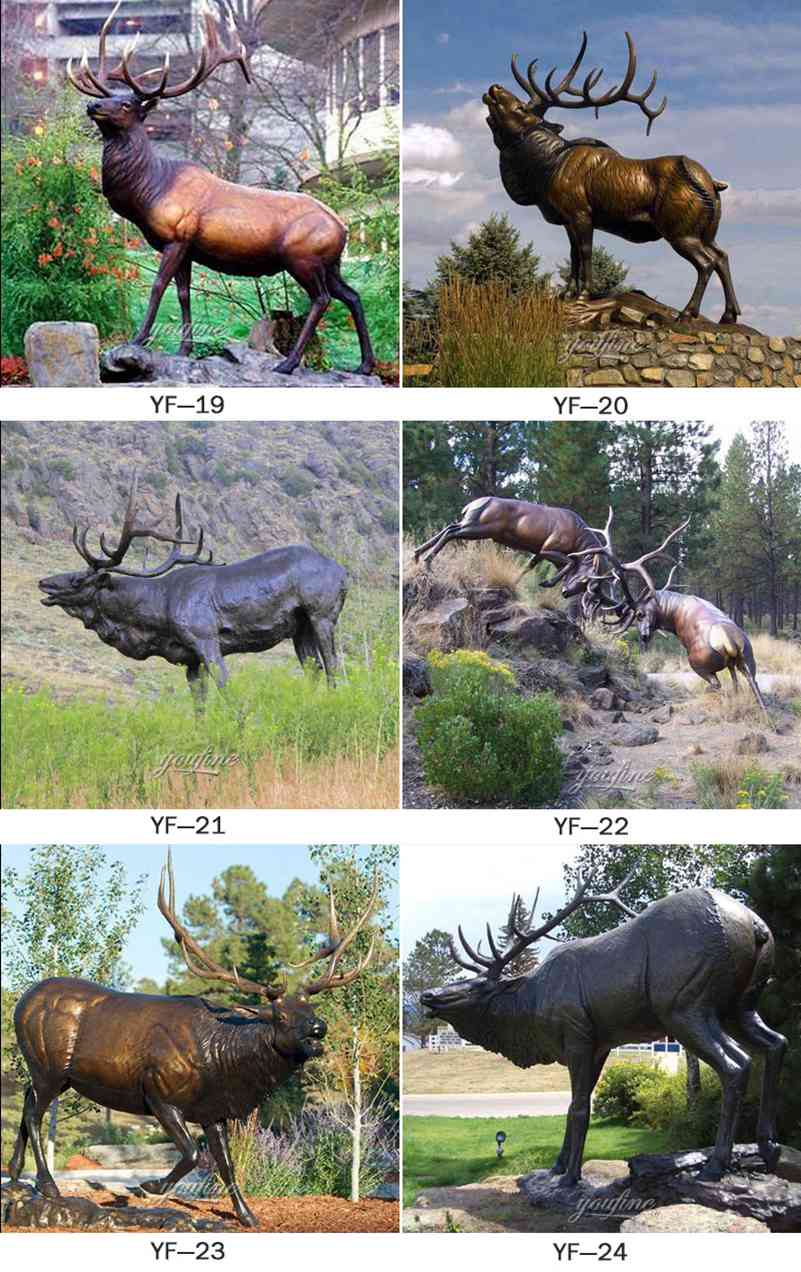 life size bronze elk statue for sale