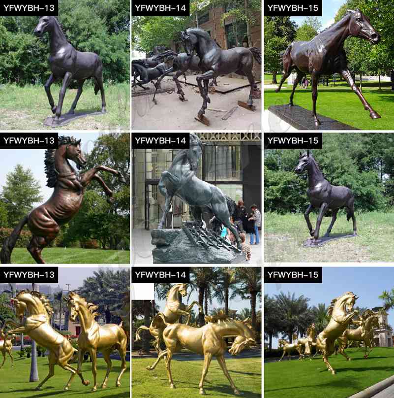 Cast Life Size Bronze Jumping Horse Sculpture Suppliers BOKK-799 - Bronze Animal Sculpture - 4