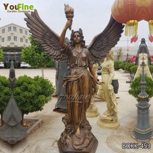 Antique Large Bronze Angel with Torch Statue for Sale BOKK-453