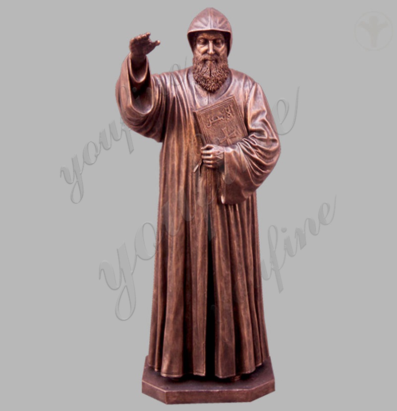 Outdoor Life Size Bronze Saint Charbel Statue for Sale BOKK-610 - Bronze Religious Sculpture - 1