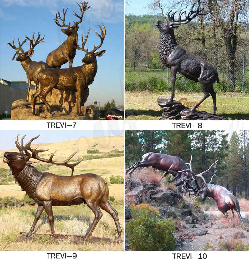 Outdoor Casting Life Size Bronze Elk Statue for Sale BOKK-276 - Bronze Animal Sculpture - 4