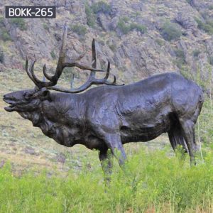 Custom Life Size Bronze Elk Outdoor Statue Suppliers BOKK-265