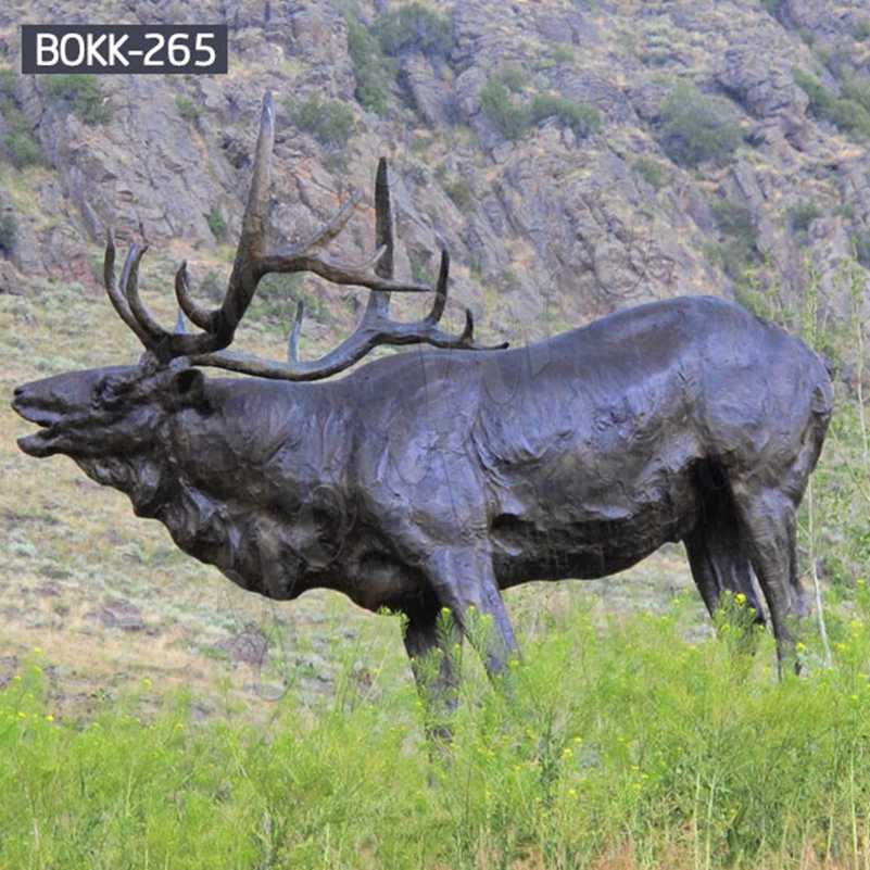 Custom Life Size Bronze Elk Outdoor Statue Suppliers