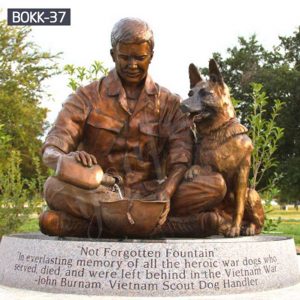 Famous Memorial Soldier and Dog Bronze Statue for Sale BOKK-37