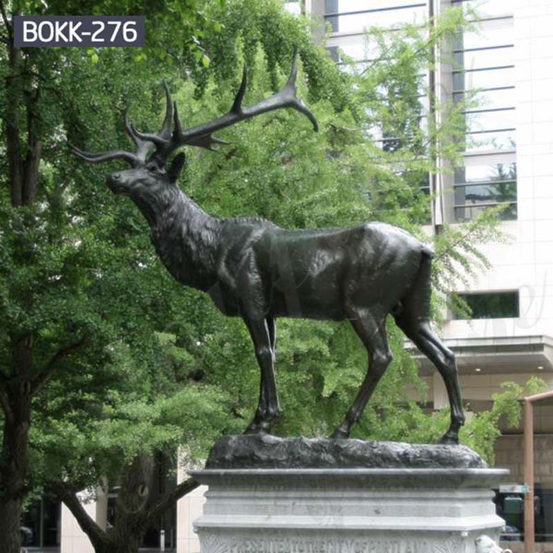 Outdoor Casting Life Size Bronze Elk Statue for Sale BOKK-276 - Bronze Animal Sculpture - 1