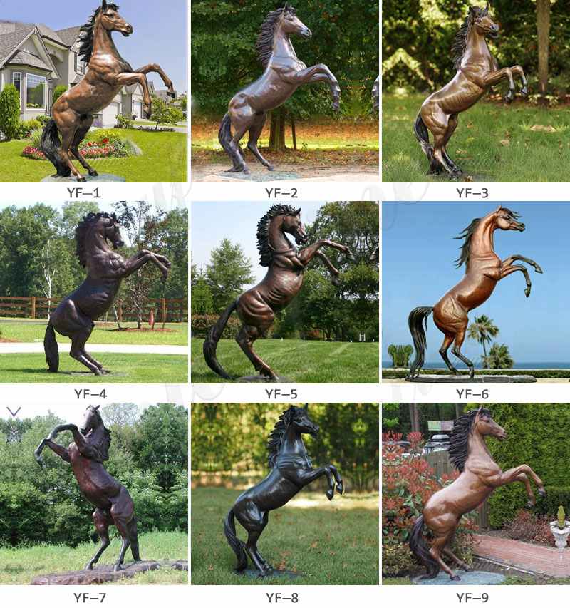 Outdoor Bronze Black Horse Sculpture with Cheap Price BOKK-827 - Bronze Animal Sculpture - 8